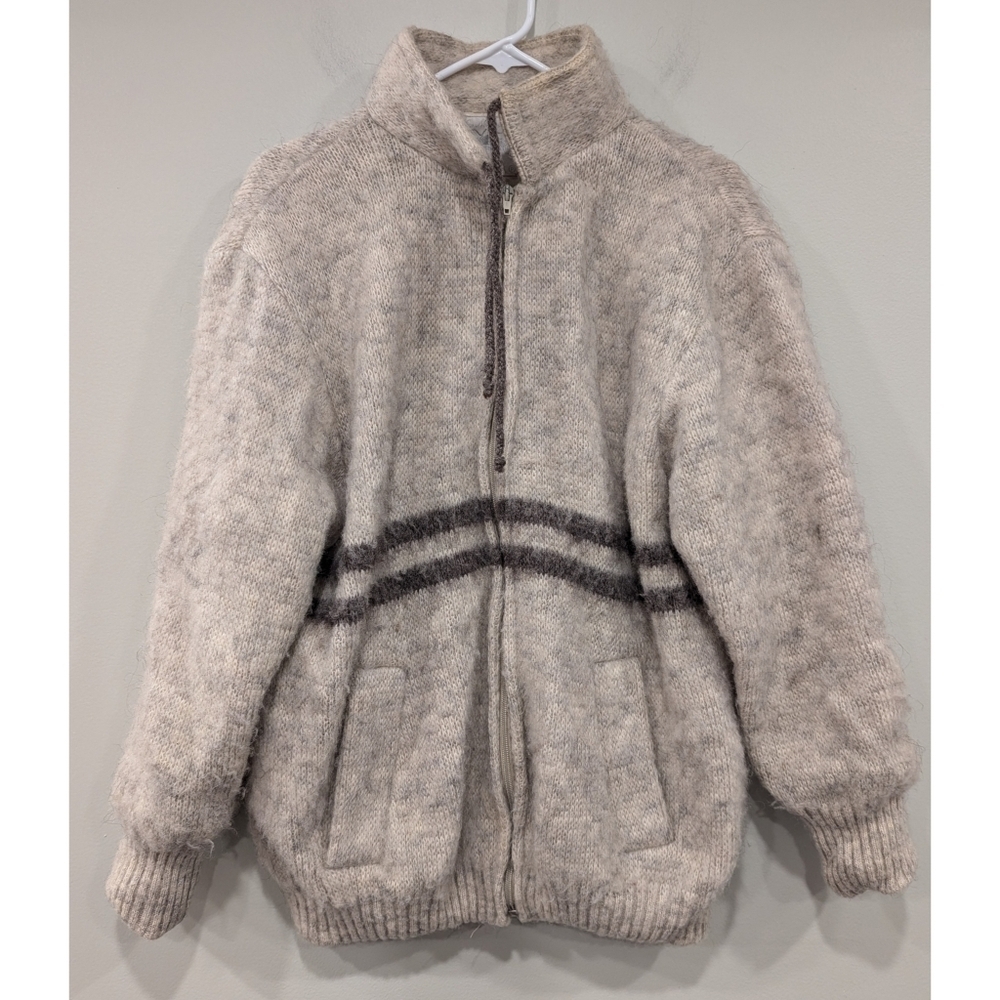 Vintage Tingvoll Norwegian New Wool Bomber Jacket Size XL